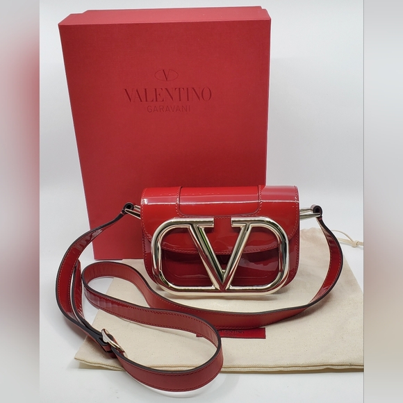 Valentino Supervee Small Patent Crossbody Bag - Picture 1 of 12